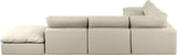 Comfy Cream Vegan Leather Modular Sectional 188Cream-Sec7C Meridian Furniture