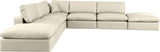 Comfy Cream Vegan Leather Modular Sectional 188Cream-Sec7C Meridian Furniture