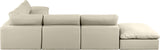 Comfy Cream Vegan Leather Modular Sectional 188Cream-Sec7C Meridian Furniture