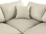 Comfy Cream Vegan Leather Modular Sectional 188Cream-Sec7C Meridian Furniture