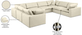 Comfy Cream Vegan Leather Modular Sectional 188Cream-Sec8A Meridian Furniture