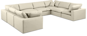 Comfy Cream Vegan Leather Modular Sectional 188Cream-Sec8A Meridian Furniture