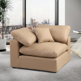 Comfy Tan Vegan Leather Modular Corner Chair 188Tan-Corner Meridian Furniture