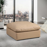 Comfy Tan Vegan Leather Modular Ottoman 188Tan-Ott Meridian Furniture