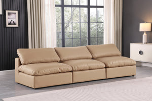 Comfy Tan Vegan Leather Modular Sofa 188Tan-S117 Meridian Furniture