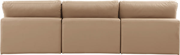 Comfy Tan Vegan Leather Modular Sofa 188Tan-S117 Meridian Furniture