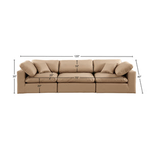 Comfy Tan Vegan Leather Modular Sofa 188Tan-S119 Meridian Furniture