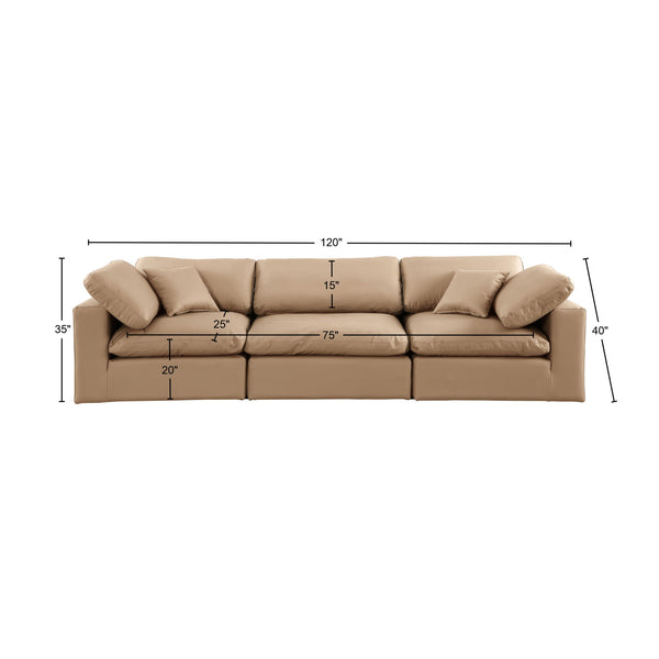 Comfy Tan Vegan Leather Modular Sofa 188Tan-S119 Meridian Furniture