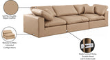 Comfy Tan Vegan Leather Modular Sofa 188Tan-S119 Meridian Furniture