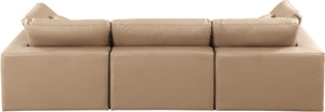 Comfy Tan Vegan Leather Modular Sofa 188Tan-S119 Meridian Furniture