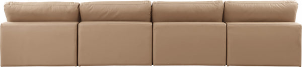 Comfy Tan Vegan Leather Modular Sofa 188Tan-S156 Meridian Furniture