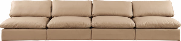Comfy Tan Vegan Leather Modular Sofa 188Tan-S156 Meridian Furniture