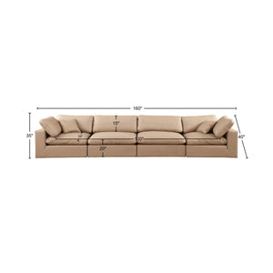 Comfy Tan Vegan Leather Modular Sofa 188Tan-S158 Meridian Furniture