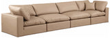 Comfy Tan Vegan Leather Modular Sofa 188Tan-S158 Meridian Furniture