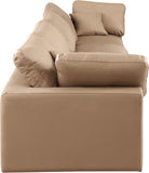 Comfy Tan Vegan Leather Modular Sofa 188Tan-S158 Meridian Furniture