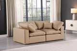 Comfy Tan Vegan Leather Modular Sofa 188Tan-S80 Meridian Furniture