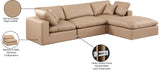 Comfy Tan Vegan Leather Modular Sectional 188Tan-Sec4A Meridian Furniture