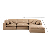 Comfy Tan Vegan Leather Modular Sectional 188Tan-Sec4A Meridian Furniture