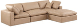 Comfy Tan Vegan Leather Modular Sectional 188Tan-Sec4A Meridian Furniture