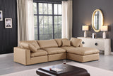 Comfy Tan Vegan Leather Modular Sectional 188Tan-Sec4A Meridian Furniture