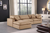 Comfy Tan Vegan Leather Modular Sectional 188Tan-Sec4A Meridian Furniture