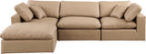 Comfy Tan Vegan Leather Modular Sectional 188Tan-Sec4A Meridian Furniture