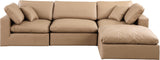 Comfy Tan Vegan Leather Modular Sectional 188Tan-Sec4A Meridian Furniture