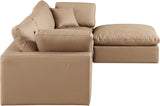 Comfy Tan Vegan Leather Modular Sectional 188Tan-Sec4A Meridian Furniture