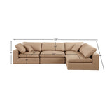 Comfy Tan Vegan Leather Modular Sectional 188Tan-Sec4B Meridian Furniture