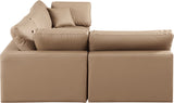 Comfy Tan Vegan Leather Modular Sectional 188Tan-Sec4B Meridian Furniture