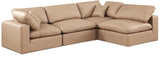 Comfy Tan Vegan Leather Modular Sectional 188Tan-Sec4B Meridian Furniture