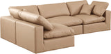 Comfy Tan Vegan Leather Modular Sectional 188Tan-Sec4B Meridian Furniture