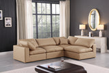 Comfy Tan Vegan Leather Modular Sectional 188Tan-Sec4B Meridian Furniture