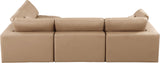 Comfy Tan Vegan Leather Modular Sectional 188Tan-Sec4B Meridian Furniture