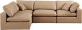 Comfy Tan Vegan Leather Modular Sectional 188Tan-Sec4B Meridian Furniture