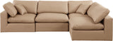 Comfy Tan Vegan Leather Modular Sectional 188Tan-Sec4B Meridian Furniture