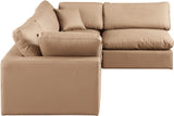 Comfy Tan Vegan Leather Modular Sectional 188Tan-Sec4B Meridian Furniture