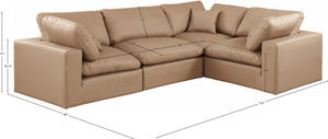Comfy Tan Vegan Leather Modular Sectional 188Tan-Sec4C Meridian Furniture