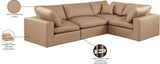 Comfy Tan Vegan Leather Modular Sectional 188Tan-Sec4C Meridian Furniture