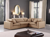 Comfy Tan Vegan Leather Modular Sectional 188Tan-Sec4C Meridian Furniture