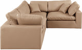 Comfy Tan Vegan Leather Modular Sectional 188Tan-Sec4C Meridian Furniture