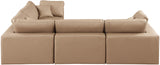 Comfy Tan Vegan Leather Modular Sectional 188Tan-Sec4C Meridian Furniture