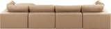 Comfy Tan Vegan Leather Modular Sectional 188Tan-Sec5A Meridian Furniture