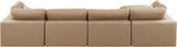 Comfy Tan Vegan Leather Modular Sectional 188Tan-Sec5A Meridian Furniture