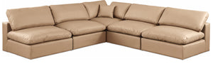 Comfy Tan Vegan Leather Modular Sectional 188Tan-Sec5B Meridian Furniture
