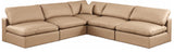 Comfy Tan Vegan Leather Modular Sectional 188Tan-Sec5B Meridian Furniture