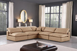 Comfy Tan Vegan Leather Modular Sectional 188Tan-Sec5B Meridian Furniture