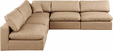 Comfy Tan Vegan Leather Modular Sectional 188Tan-Sec5B Meridian Furniture