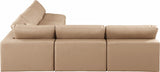 Comfy Tan Vegan Leather Modular Sectional 188Tan-Sec5B Meridian Furniture