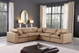 Comfy Tan Vegan Leather Modular Sectional 188Tan-Sec5C Meridian Furniture